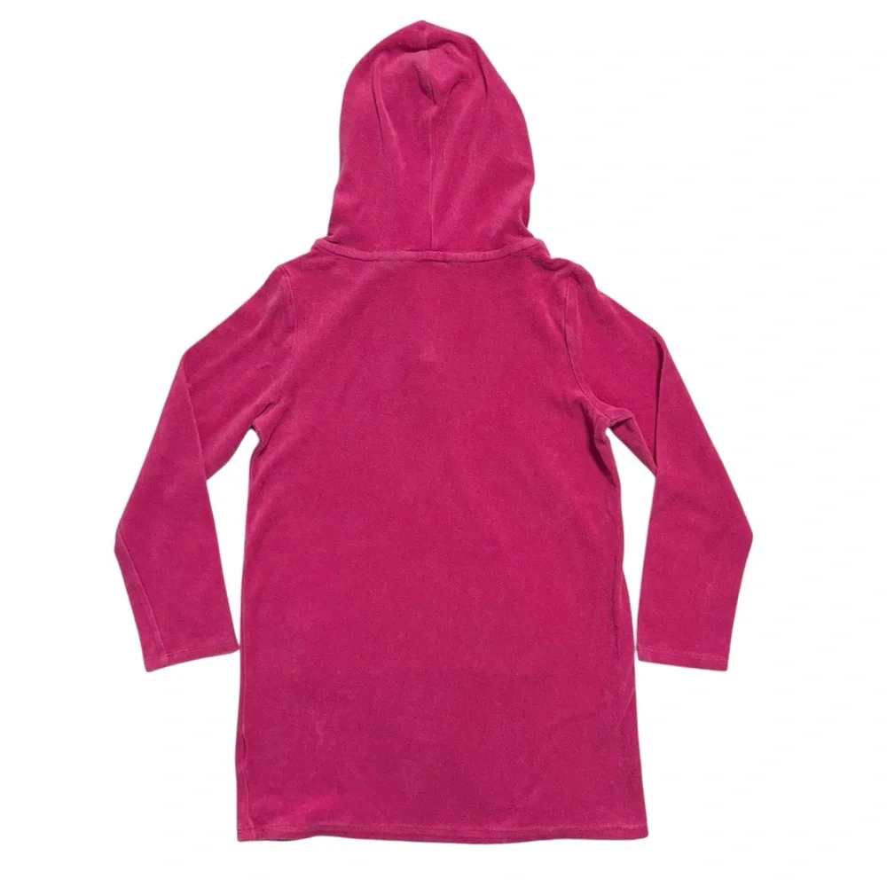 Lands’ End S 7-8Y Pink Terry Hooded Swim Cover-Up